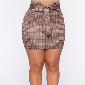 Fashion Nova Red Plaid Mini Skirt